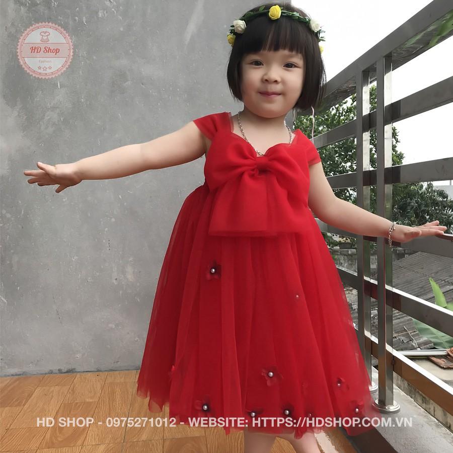 Váy tutu ️️ Váy tutu đỏ nơ cho bé gái
