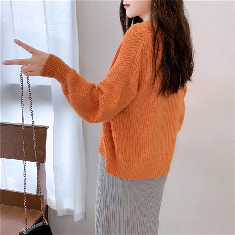 Áo cardigan len nữ dáng lửng tay bồng trẻ trung, thời trang phong cách trẻ