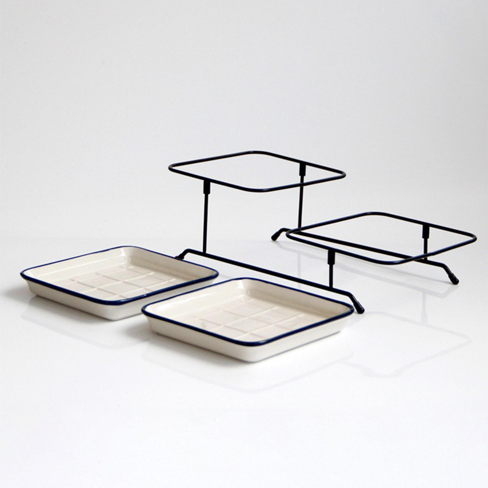 2 Tier Serving Tray Mini Cake Cupcake Stand with Rack Dessert Tray for Wedding Decor