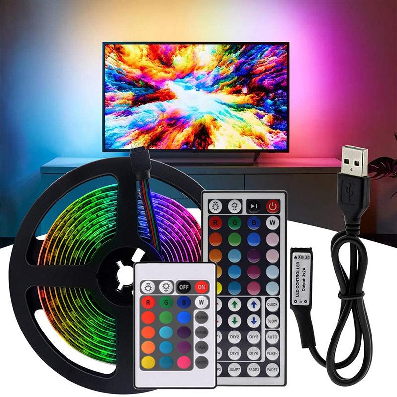 Phong Cách Mới Nhất Nổ USB5050 Đèn LED Dây Bộ 44 Phím Điện Áp Thấp 5V 30 Đèn RGB TV Không Thấm Nước Đèn Nền