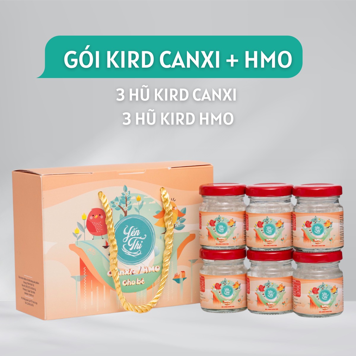 Yến Thị- Gói yến dành cho bé-Yến kird bổ sung canxi, HMO-hũ 42ml- Yến sào Nha Trang