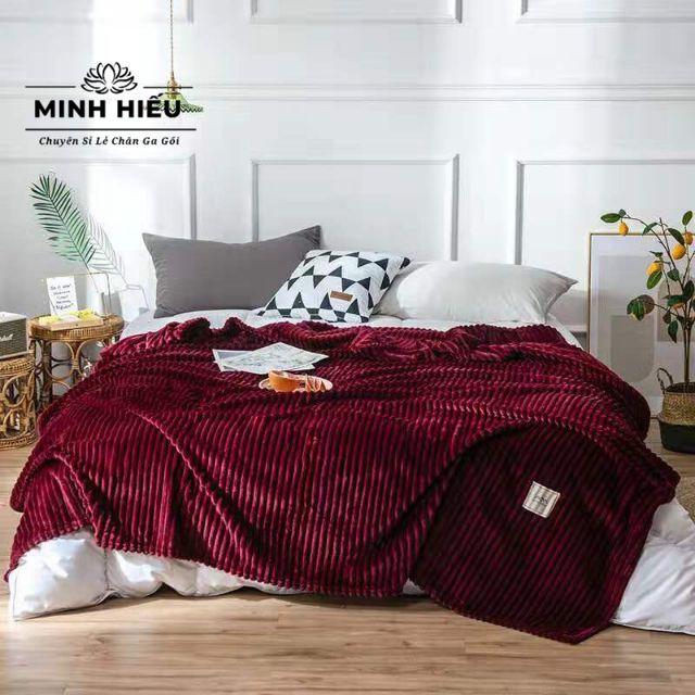Chăn tuyết nhung kẻ tăm, chăn văn phòng, chăn mùa đông 2mx2m2 hàng cao cấp, nhiều màu siêu mềm mịn