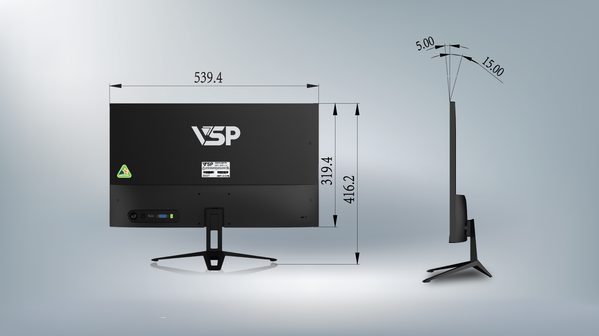 Màn hình Phẳng Tràn viền Gaming 24inch VSP V2408S [TRẮNG] (23.8&quot; IPS FHD 75Hz, HDMI+VGA)  - Hàng chính hãng TECH VISION phân phối