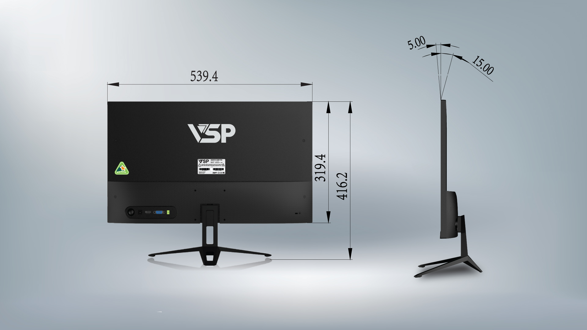 Màn hình Phẳng Tràn viền Gaming 24inch VSP V2408S - Hàng chính hãng TECH VISION phân phối