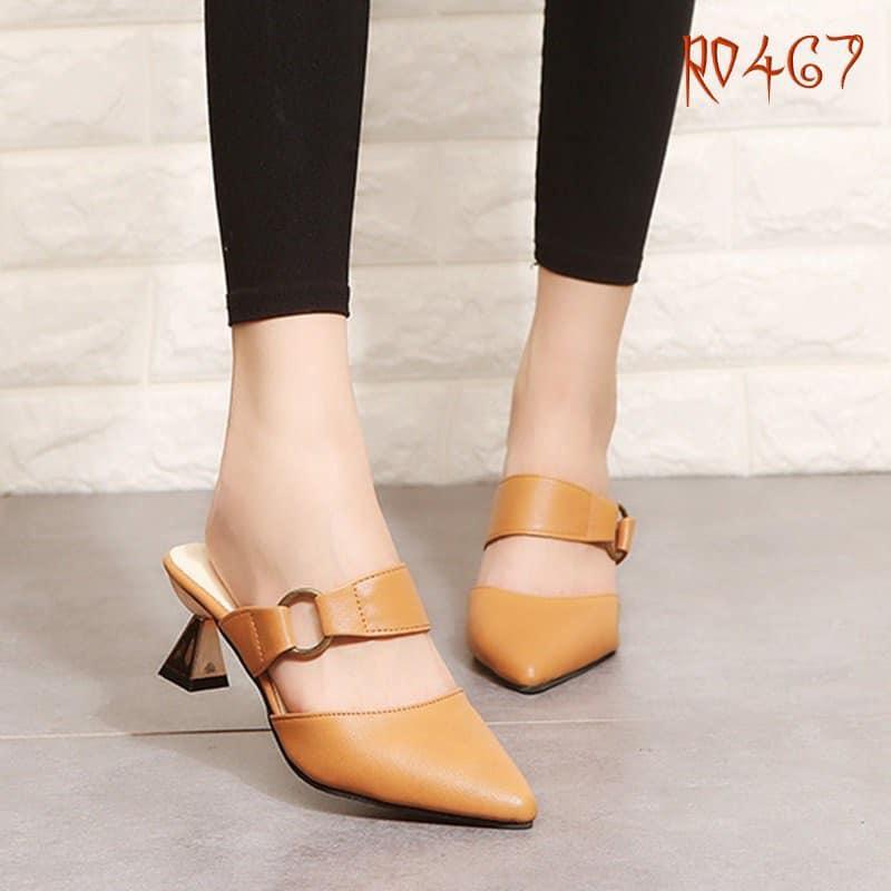 Dép sục cao gót nữ quai ngang ROSATA RO467 5p - ĐEN - HÀNG VIỆT NAM CHẤT LƯỢNG QUỐC TẾ