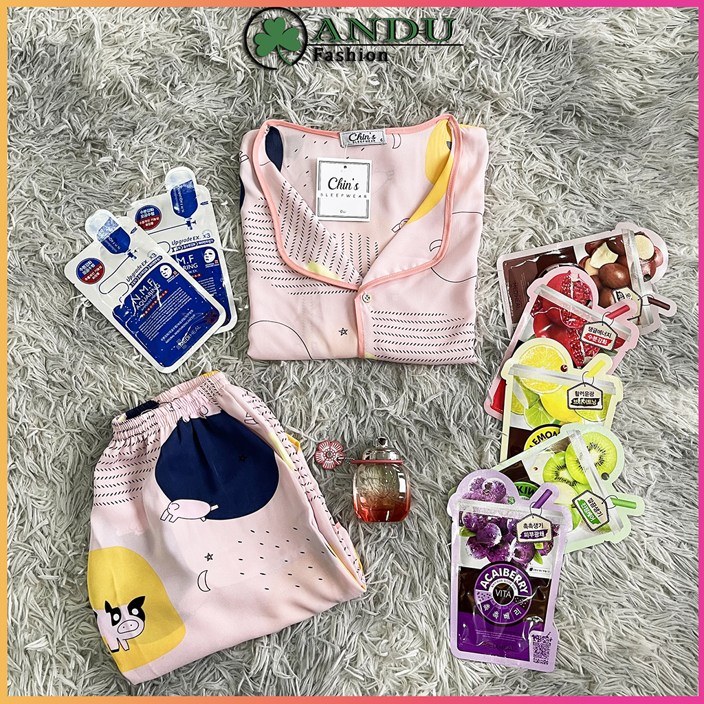 Đồ ngủ nữ chất lụa mango cao cấp, ĐỒ BỘ PIJAMA mặc nhà freesize