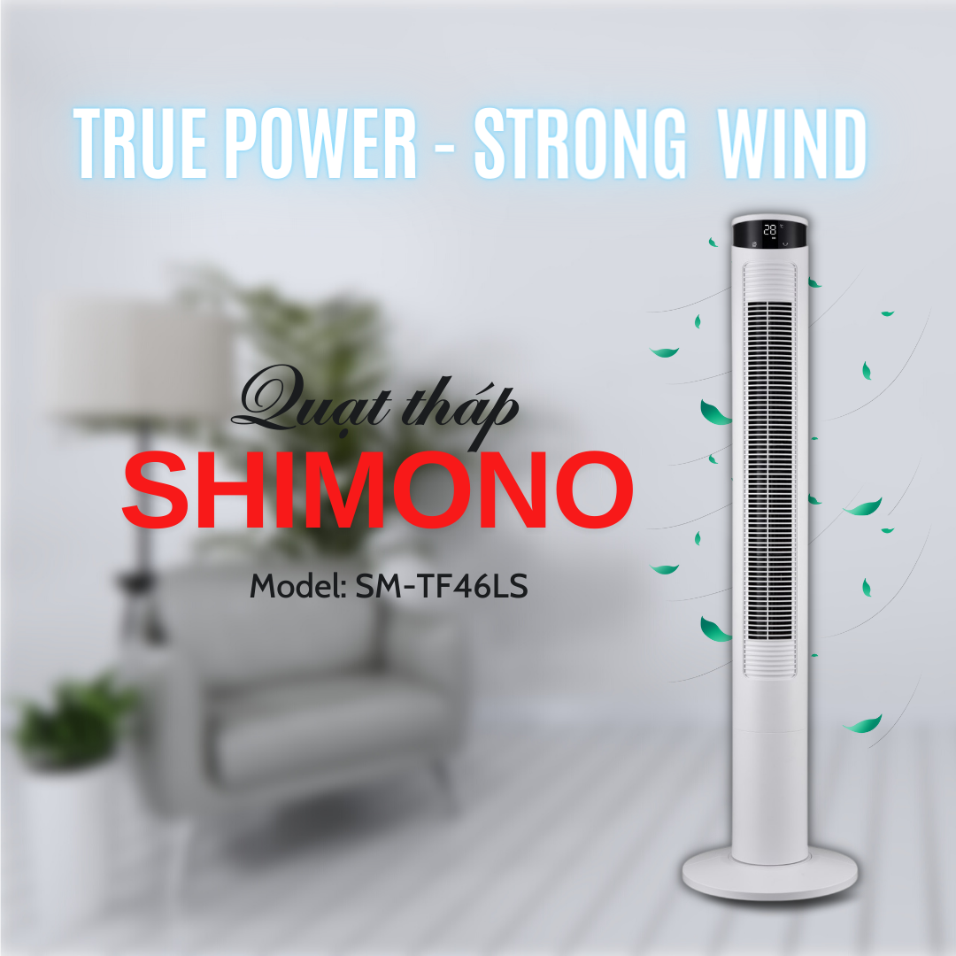Quạt Tháp SHIMONO SM-TF46LS Cao Cấp Màn Hình LED Hiển Thị Nhiệt Độ BH 12 Tháng - 2 Màu lựa chọn Hàng Chính Hãng