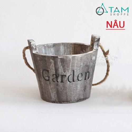 Xô gỗ Vintage Garden ĐK12cm W-XG-01