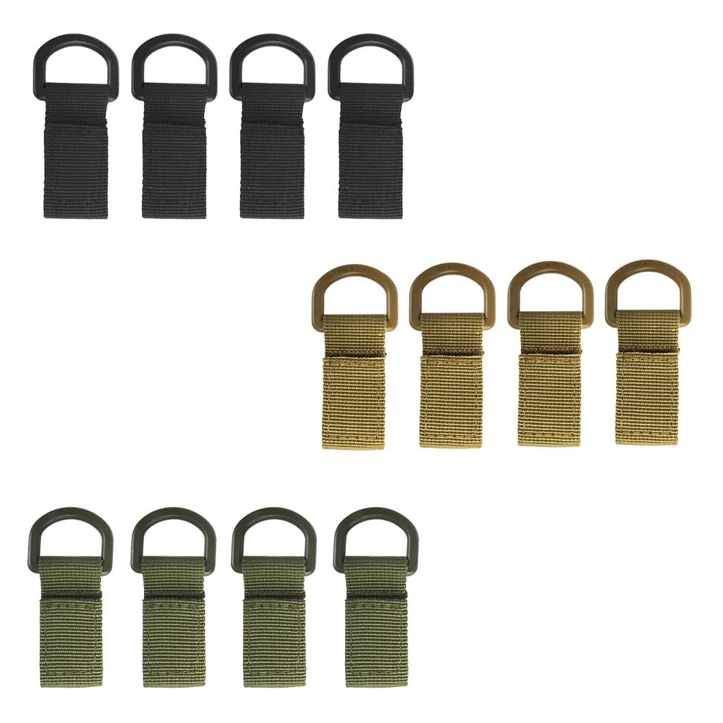4 Pieces Nylon Molle Hanging Belt Carabiner Hook Webbing Buckle Strap Clip Backpack