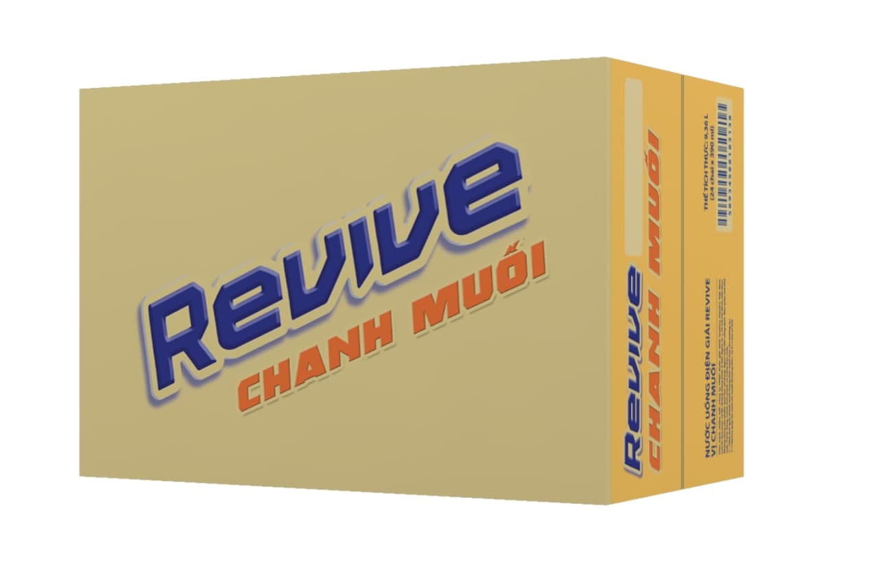 Thùng 24 Chai Nước Giải Khát Revive Chanh Muối (390ml/Chai)