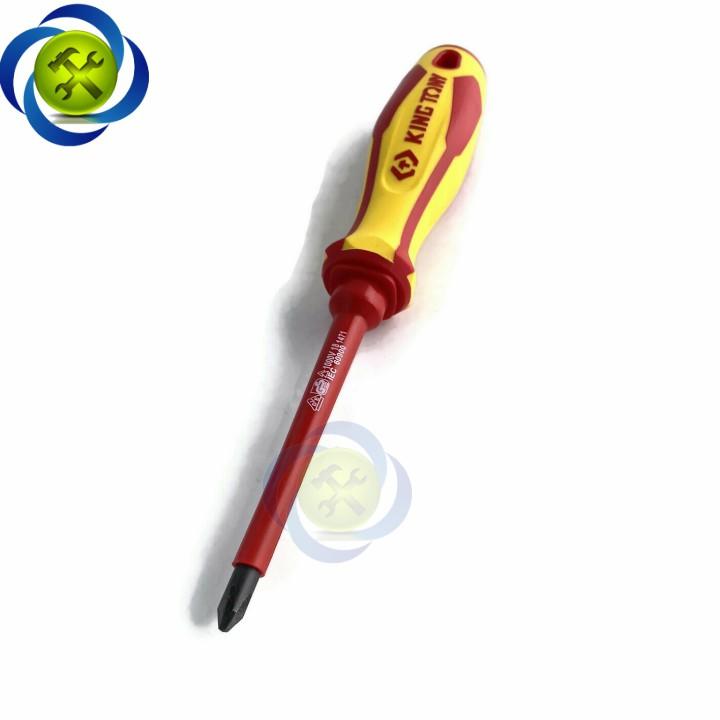 Vít bake cách điện PH2 Kingtony 14710204 dài 100mm cán đỏ - vàng