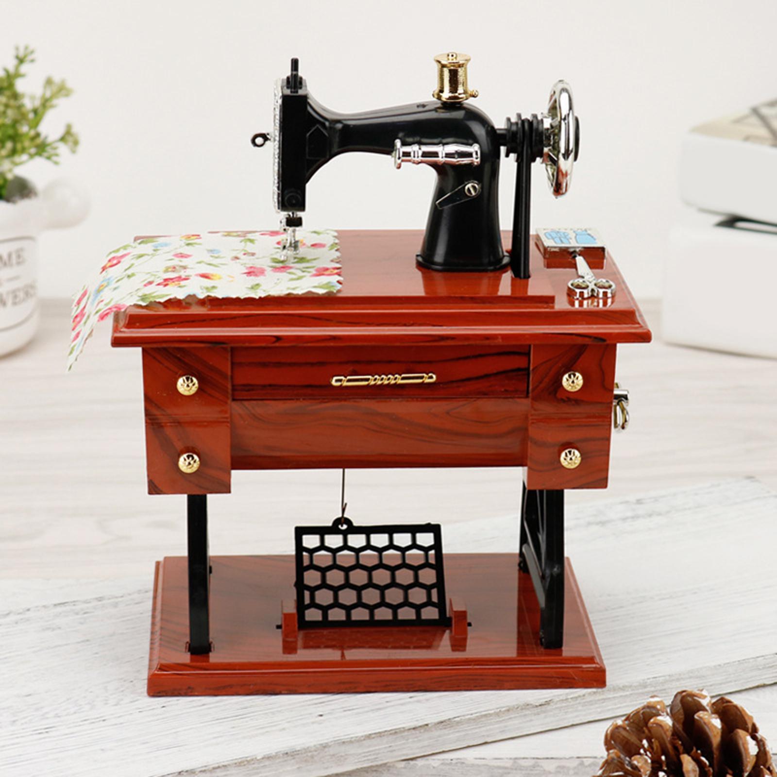 Sewing Machine Music Box Mechanical Music Box Table Decor for Desk Ornament Musical Gifts