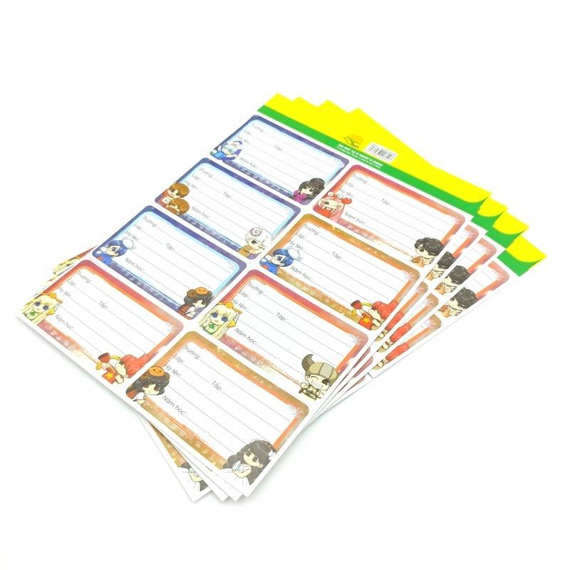 Nhãn Học Sinh 8 Ô - Lớp Học Mật Ngữ (4 Tờ/Xấp) (Mẫu Màu Giao Ngẫu Nhiên)