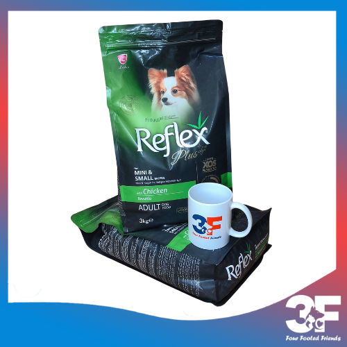 Thức ăn hạt chó Reflex Plus Mini &amp;amp; Breeds Vị Gà Cho Chó Con Và Chó Nhỏ Bao 3KG