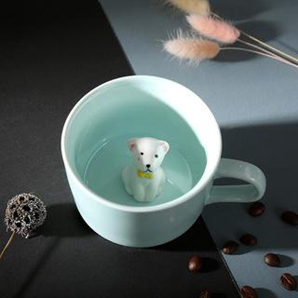 2pcs Ceramic Cup Cute Animals Inside Mugs Coffee Tea Milk 3D Cartoon