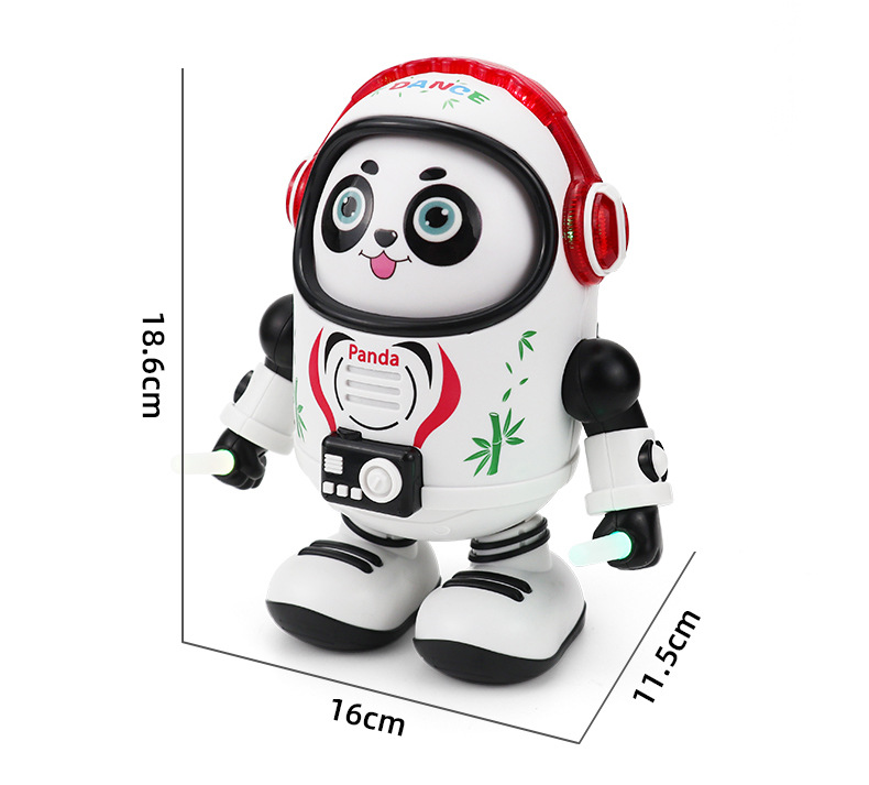 Robot nhảy múa vui nhộn theo nhạc đèn led đồ chơi gấu trúc loại lớn