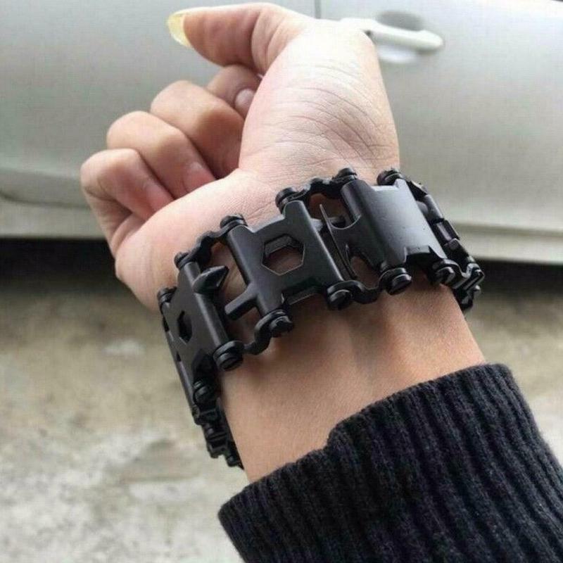 29 IN 1 Multi Functions Bracelet for Outdoor Camping Hiking Travel EDC Tool Stainless Steel Multi Tool Bracelets Multi-Tool