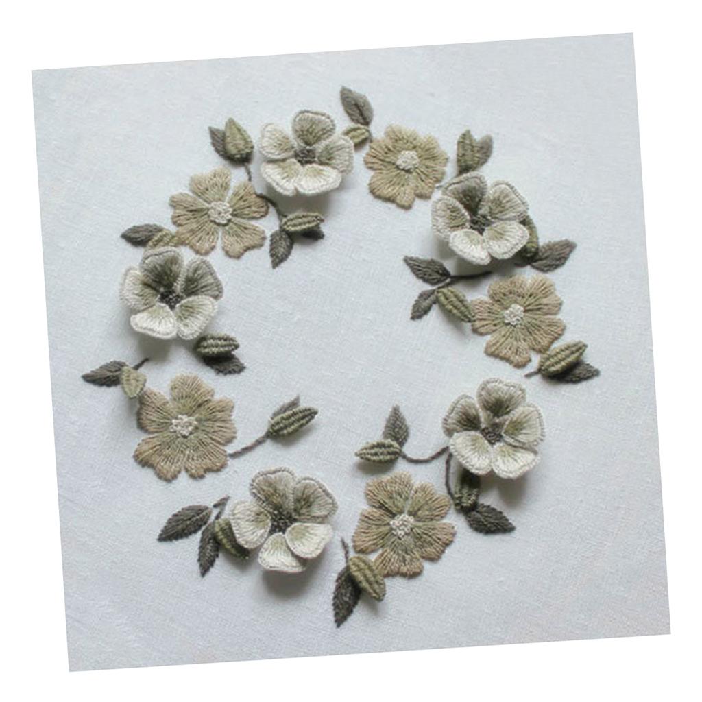 Pre - Printed   Flower   Pattern   Decorative   Embroidery   Stumpwork   Kit