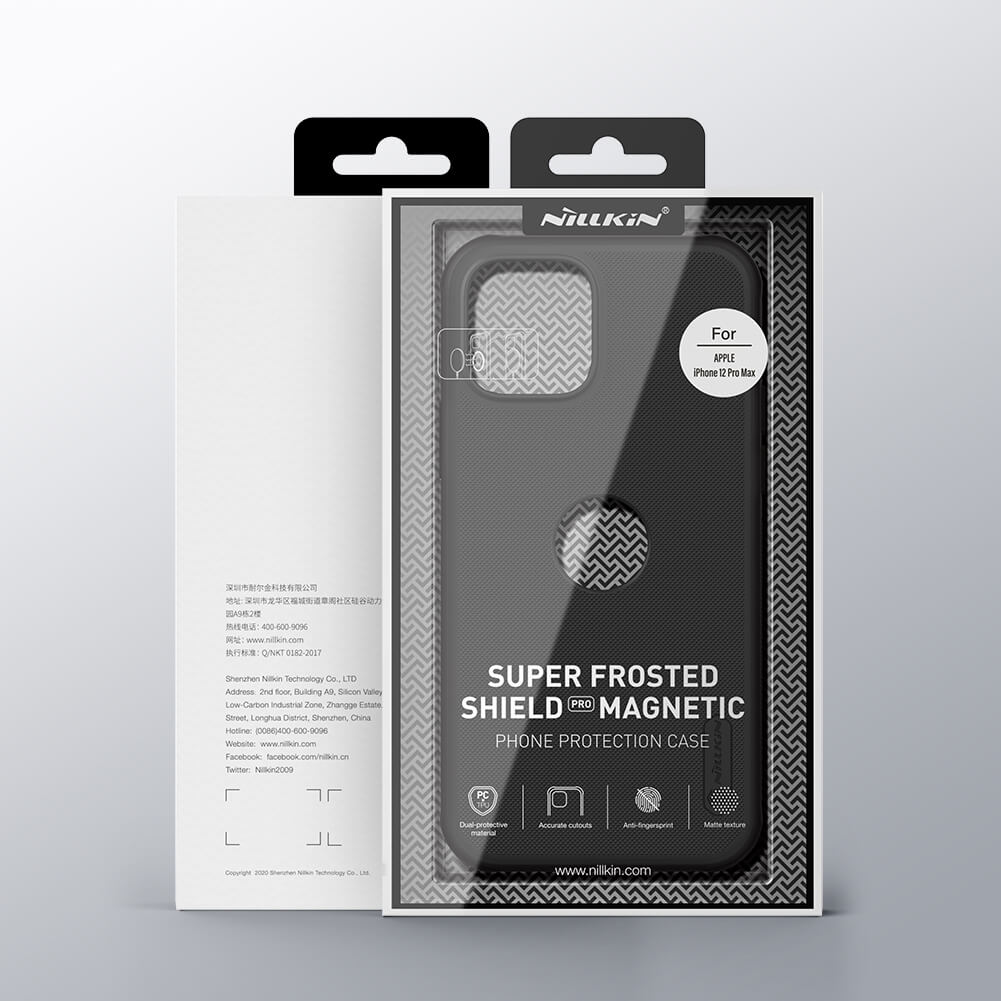 Ốp lưng cho iPhone 12 Pro Max 6.7 inch (hở logo) chống sốc mặt lưng nhám hiệu Nillkin Super Frosted Shield Pro cho khả năng chống sốc cực tốt, chất liệu cao cấp, mặt lưng nhám sang trọng - Hàng chính hãng