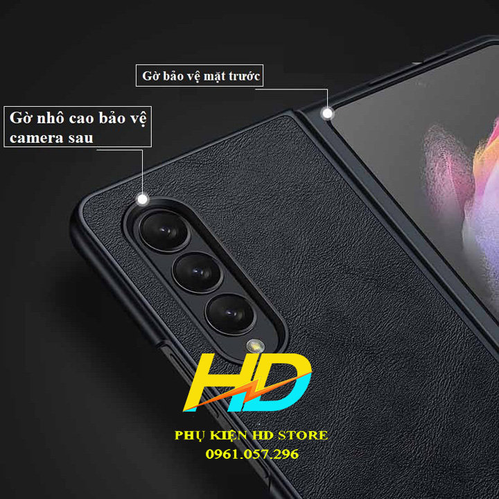 Ốp Lưng Da Dành Cho Samsung Galaxy Z Fold3 5G Chính Hãng SULADA Sang Trọng, Quý Phái - Hàng Chính Hãng