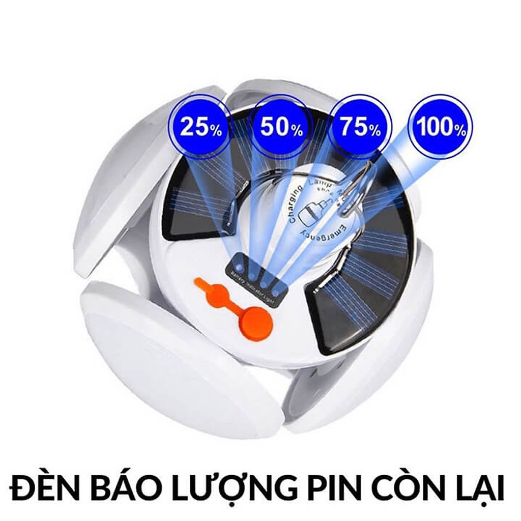 Bóng Đèn Tích Điện 40W , Năng Lượng Mặt Trời 4 Cánh ,Đèn Led Siêu Sáng ,Tiết Kiệm Điện Năng , Chống Nước - HÀNG CHÍNH HÃNG MINIIN