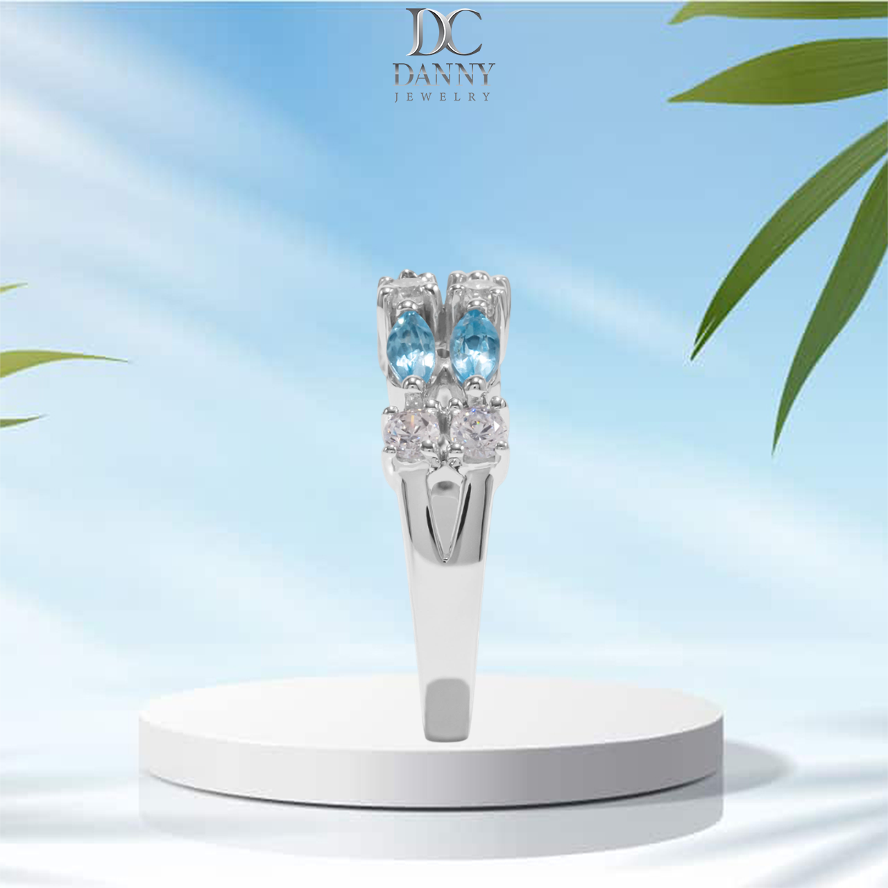 Nhẫn Nữ Danny Jewelry Bạc 925 Xi Rhodium Đính Đá Tourmaline/Amethyst/Lemon Quartz SPLRA964
