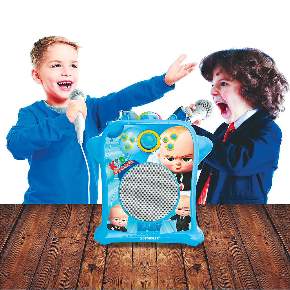 Loa SoundMax Bluetooth KIDS | Loa karaoke trẻ em SoundMax Kids | Loa quà tặng trẻ em | Công suất 20W Hỗ trợ Bluetooth USB karaoke AUX in out Đèn LED RGB Tặng 2 micro có dây - Hàng Chính Hãng