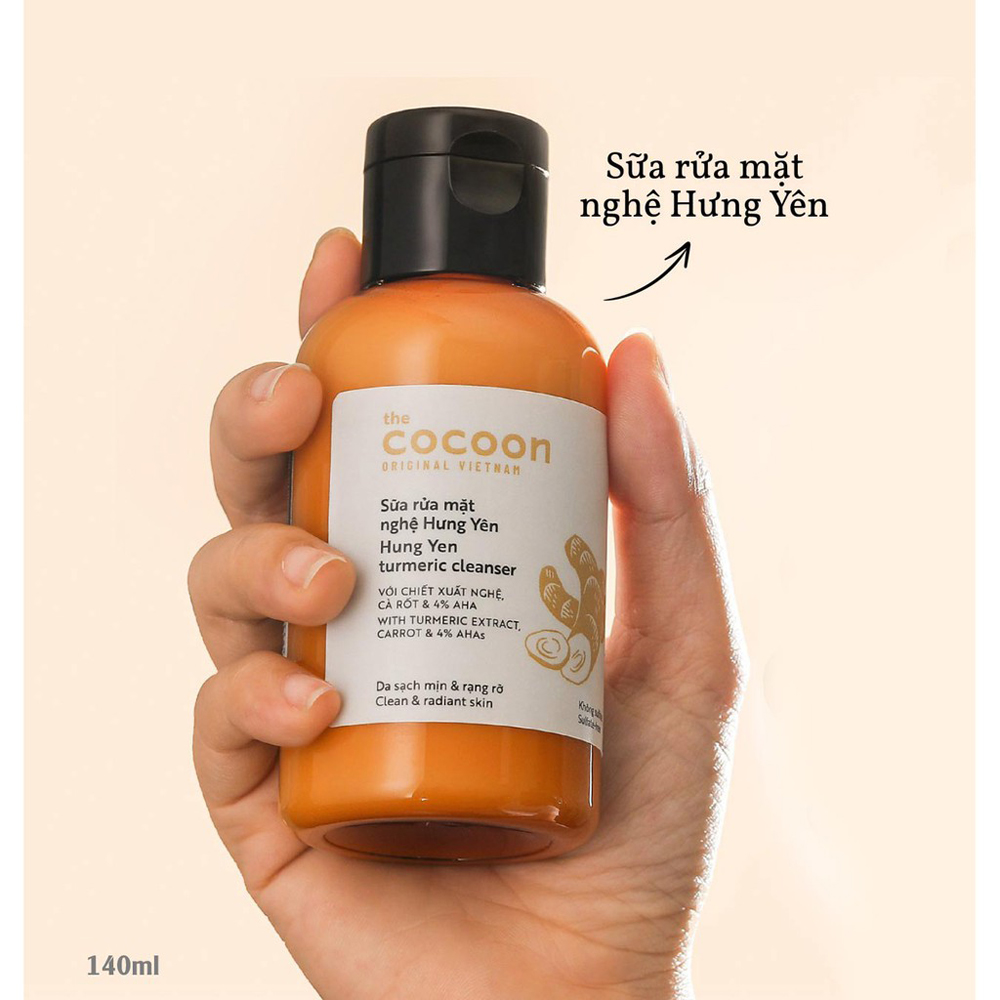 Sữa rửa mặt nghệ Hưng Yên cocoon 140ml sáng mịn da Thuần Chay