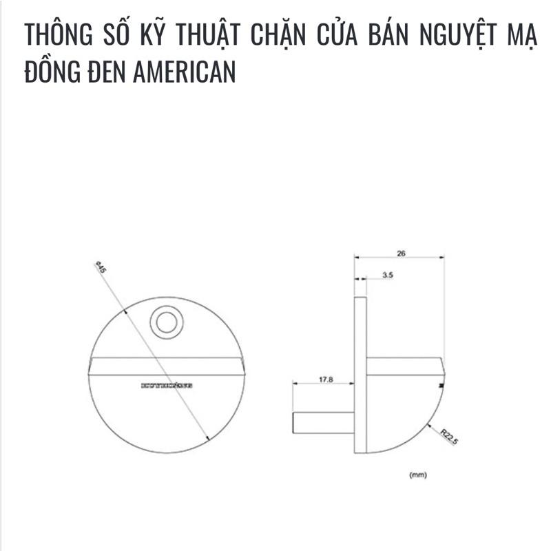 Cục chặn cửa bán nguyện mạ đồng đen