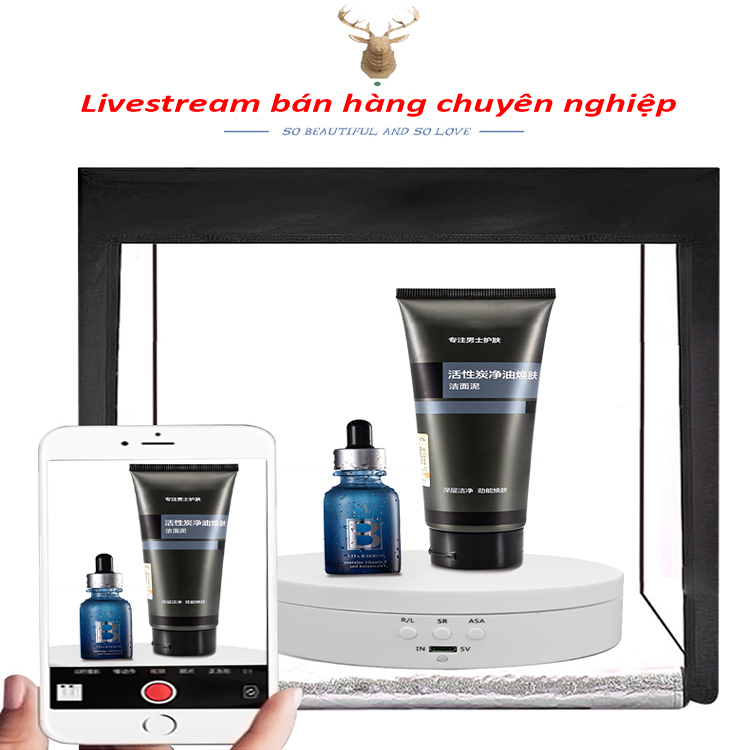 Bàn Xoay Sản Phẩm 360 Độ Cắm Nguồn USB + Pin Sạc Đường Kính 13,8cm Tải 3KG, Đế Xoay Trưng Bày Sản Phẩm Chỉnh Đa Tốc Độ