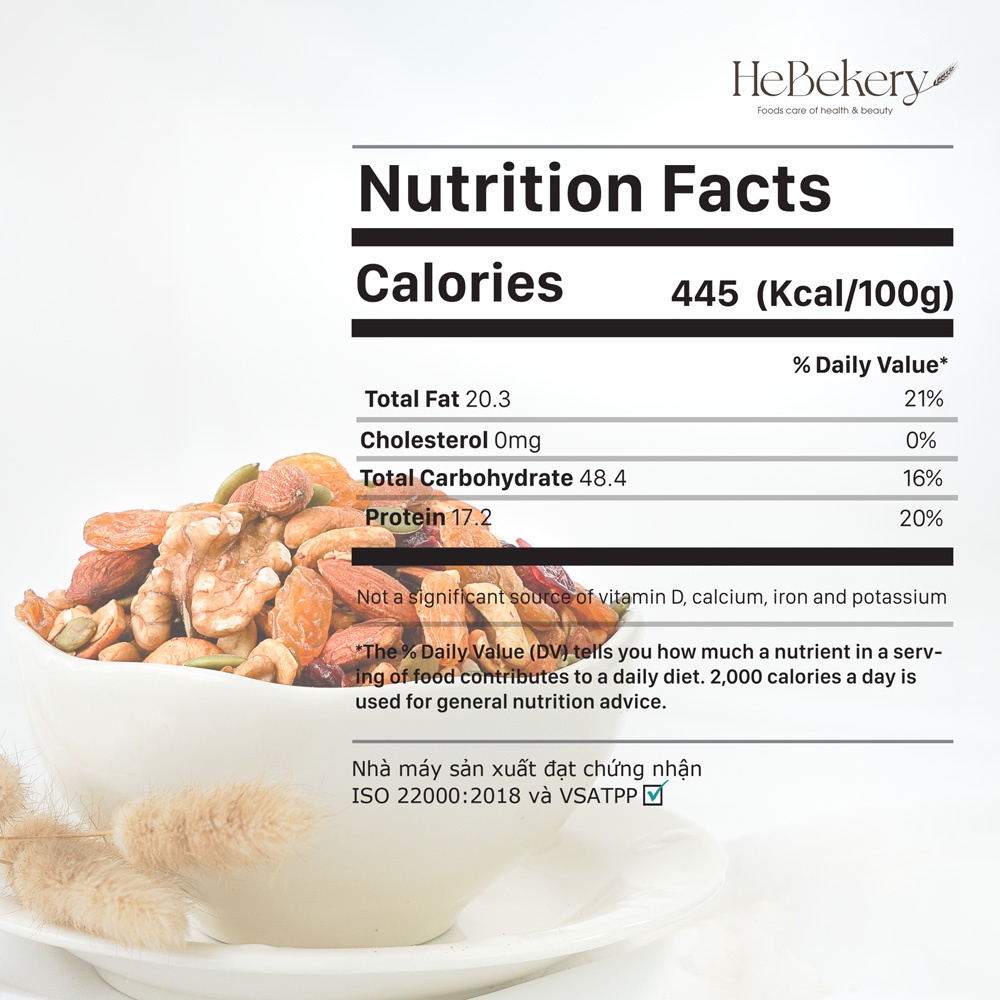 Granola Truly Healthy HEBEKERY by HEBE - Ngũ Cốc Dinh Dưỡng Lành Mạnh Tự Nhiên - Vị Matcha