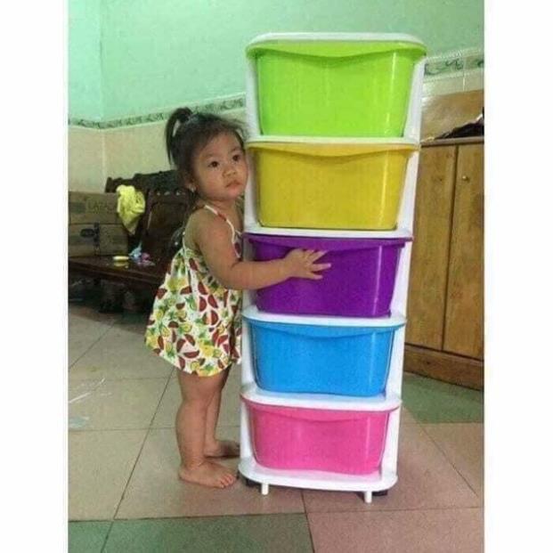 Tủ nhựa ngăn kéo 5 tầng có bánh xe