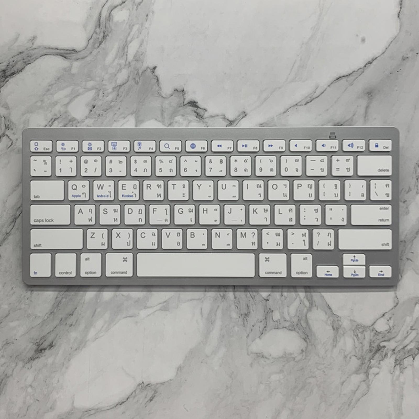 Stylish Wireless Bluetooth Keyboard Thai 78 Keys, Lightweight And Compact