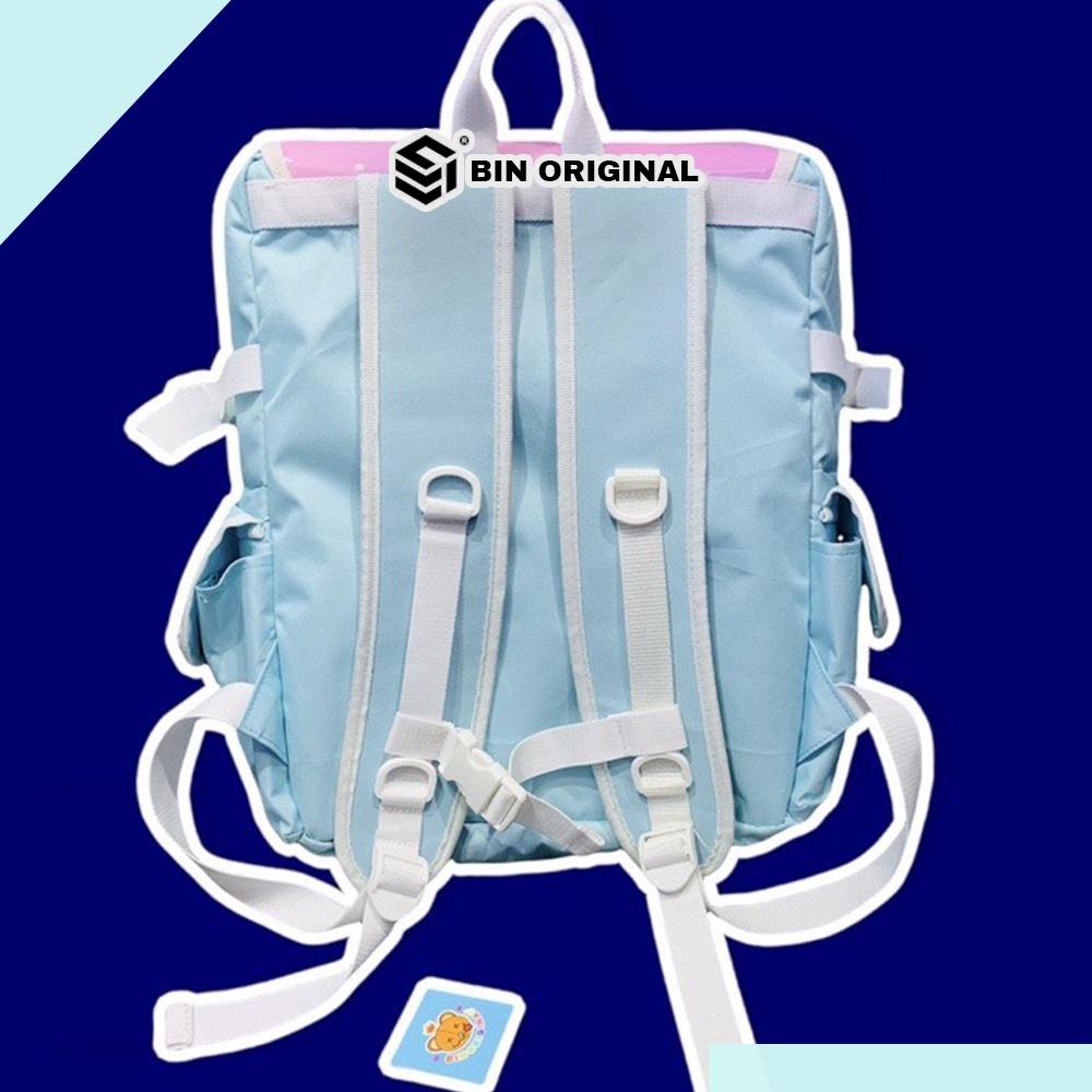 Balo Nam Nữ Đi Học Cao Cấp BIN ORIGINAL Màu Xanh Mint Chất Liệu PU Cao Cấp Siêu Bền Đẹp Giá Rẻ Cho Học Sinh