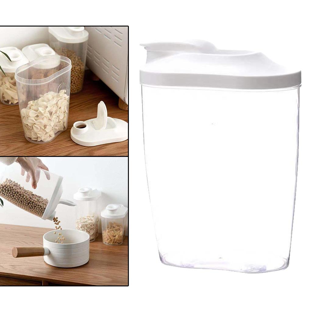 2X Food Storage Container Cereal Dispenser Flip Lid Dry Food Grain Rice 1500ml