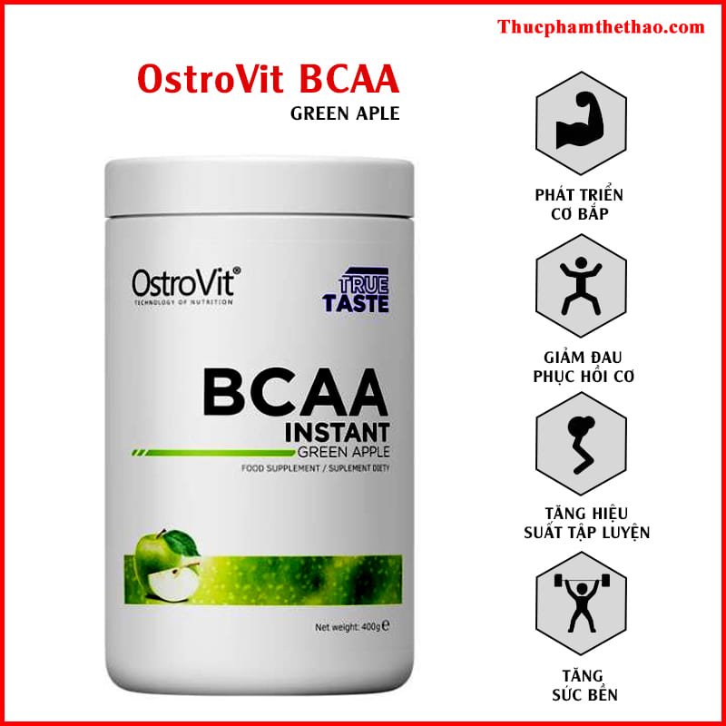 Ostrovit BCAA 400g - Tăng sức bền, phục hồi và phát triển cơ bắp
