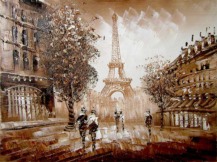 Tranh canvas phong cách sơn dầu - Phong cảnh Paris - PC024