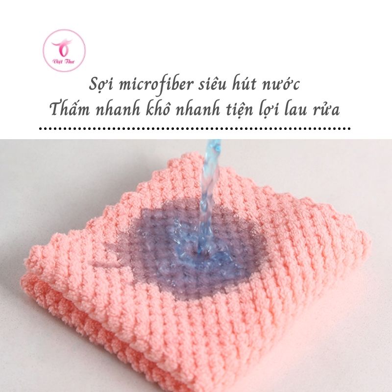 Khăn mặt cao cấp Việt Thư, khăn mặt sợi microfiber ngoại nhập siêu mềm, siêu thấm - Hàng Chính Hãng