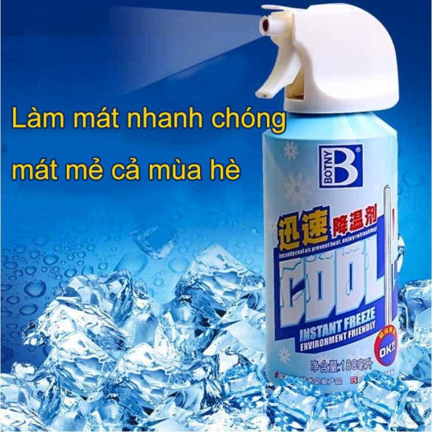 Bình xịt làm lạnh tức thì - Bình xịt mát cơ thể, làm mát không khí nhanh cho yên xe, ghế ngồi ô tô an toàn