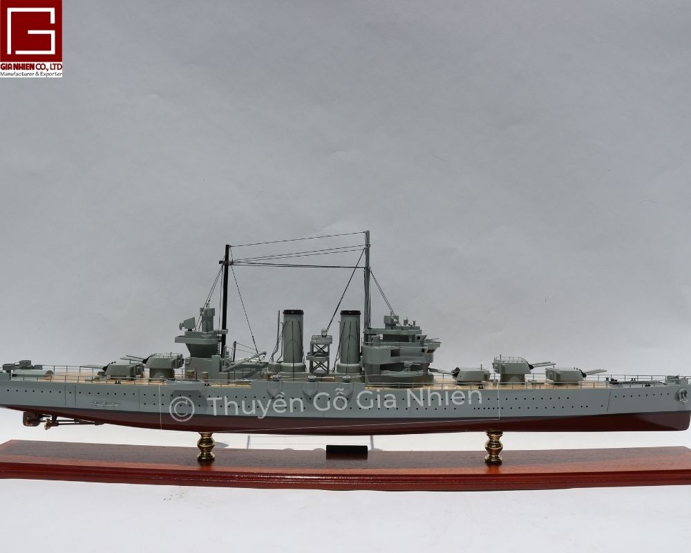 Mô Hình Thuyền Gỗ Phong Thủy Dạng Thuyền Chiến USS PHOENIX Chính Hãng Hàng Xuất Khẩu Chất Lượng Cao