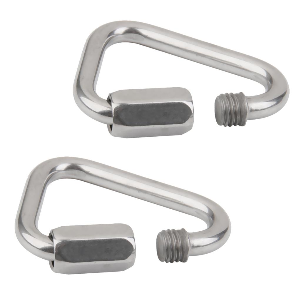 2x2Pieces Triangle Shape Mountain Rock Climbing Stainless Screw Lock Carabiner