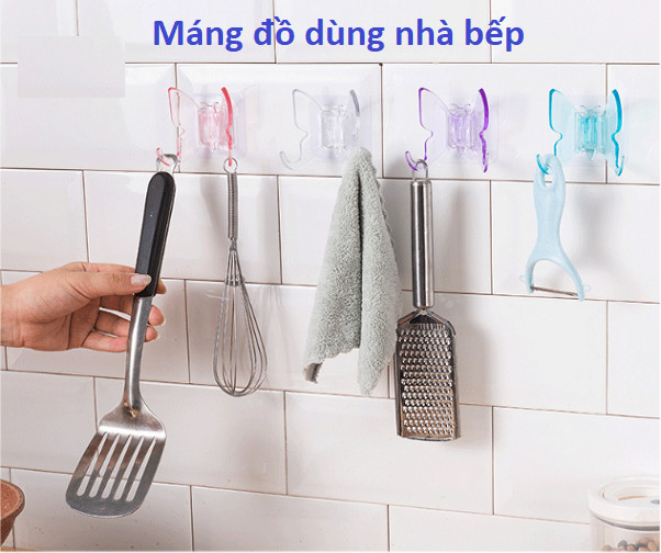 Móc dán tường treo đồ hình CON BƯỚM chịu lực siêu tốt Gd303-MocDT-Buom ( giao màu ngẫu nhiên)