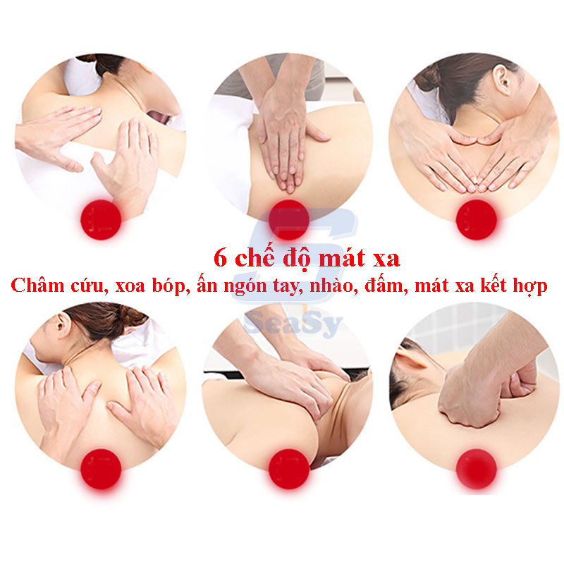 Máy Massage Cổ Vai Gáy, Máy Mát Xa Thông Minh SeaSy SS65, 6 Chế Độ Massage, 9 Cấp Độ Điều Chỉnh, Công Nghệ Xung Điện Mới, Chức Năng Sưởi Ấm Hồng Ngoại, Chế Độ An Toàn Tự Động Tắt Sau 15 Phút, Kiểm Soát Nhiệt Độ Thông Minh – Hàng Chính Hãng