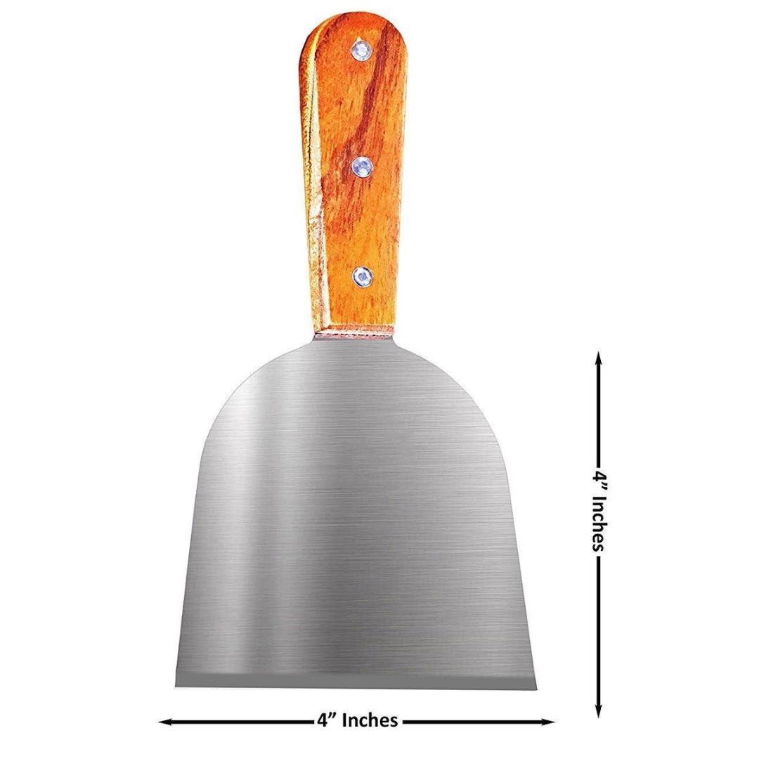 5 cái/bộ Thìa Đũa Inox Tay Cầm Gỗ Vỉ Nướng Salad Cạp Xay Thịt BBQ Nướng Đồ Dùng Nấu Ăn Dụng Cụ Nhà Bếp