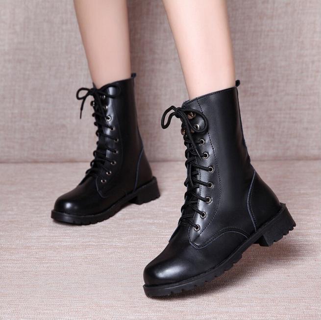 Giày boot nữ cao cổ phong cách ulzzang đế cao 2cm B140