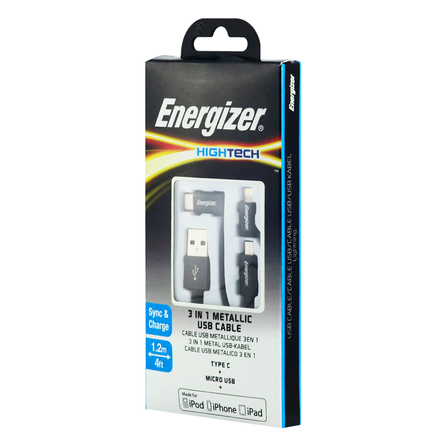 Cáp 3in1 Energizer C13UBX3CFBK4