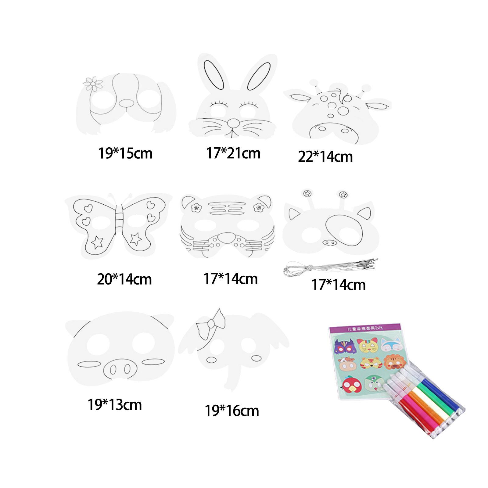 Adorable DIY White Card Unpainted   for Girls and Boys Easily Install Accessories with 8 Different Pattern Adjustable