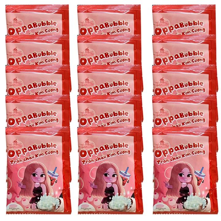 Dây 15 Gói Trân châu trắng kim cương Ăn liền Oppa Bubble (35g*15 gói)