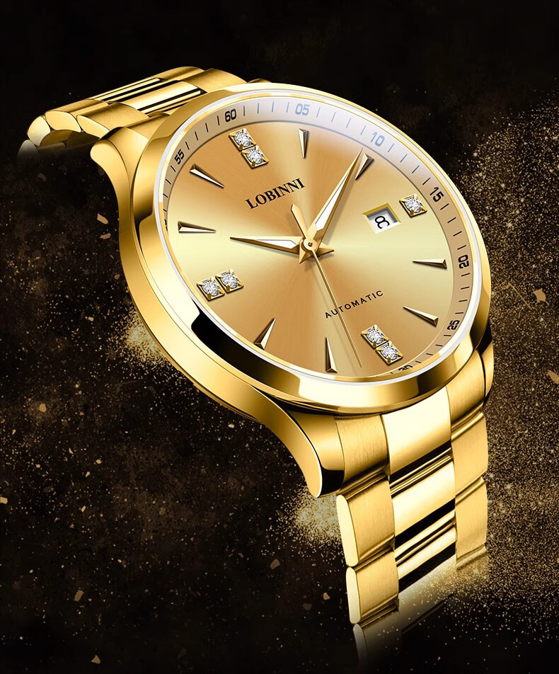Đồng hồ nam chính hãng LOBINNI L19002-3, Chống nước 50m,Bh 24 tháng,Máy cơ Automatic,dây thép xịn