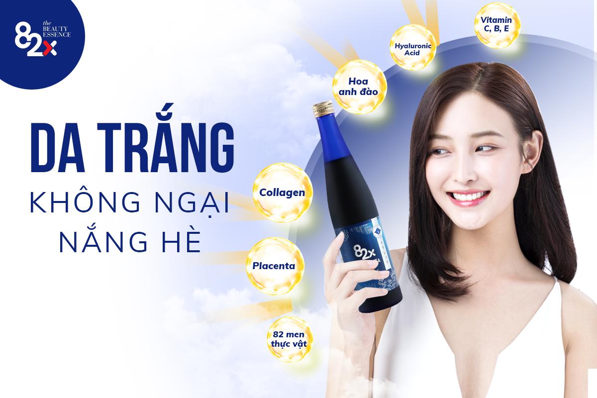 DA TRẮNG KHÔNG BẮT NẮNG Combo 3 Chai: PLACENTA + SAKURA PLACENTA + SAKURA COLLAGEN Nước Uống Đẹp Da Từ Nhật Bản Số 1 VN